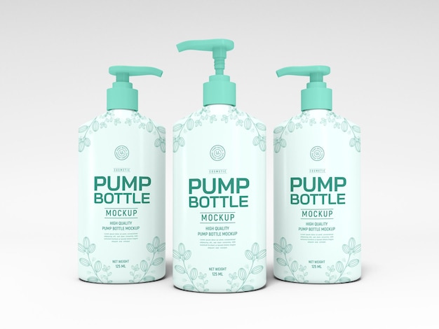 PSD cosmetic pump bottle packaging mockup