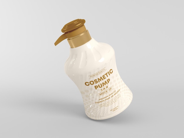 Cosmetic pump jar mockup