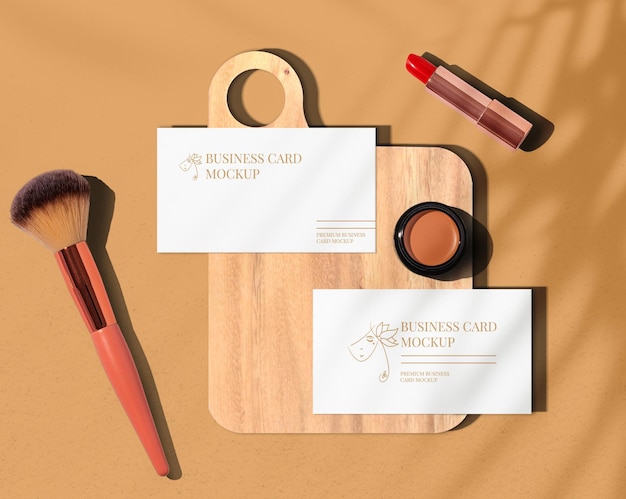 Cosmetic realistic business card mockup