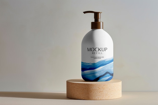 Cosmetic refill bottle mockup