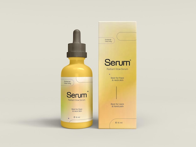 PSD cosmetic serum dropper bottle mockup