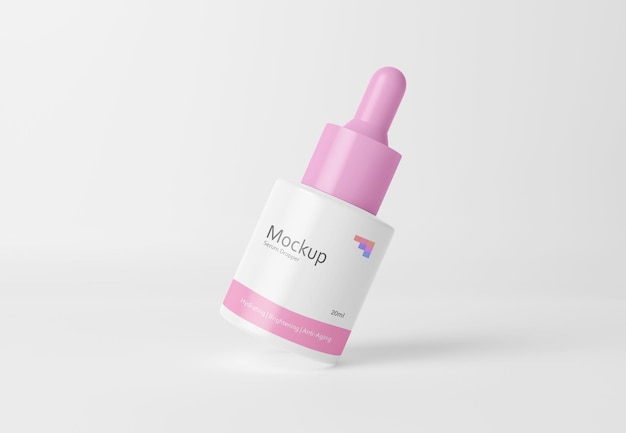 Mockup di contagocce di siero cosmetico