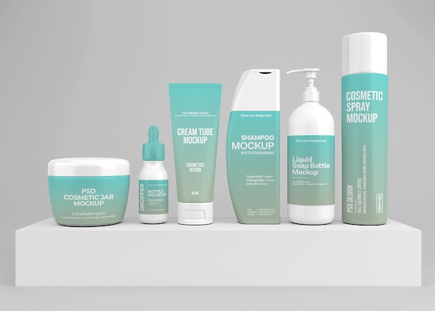 Set di cosmetici mockup design