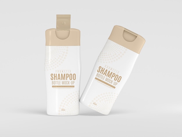 Cosmetic shampoo bottle mockup