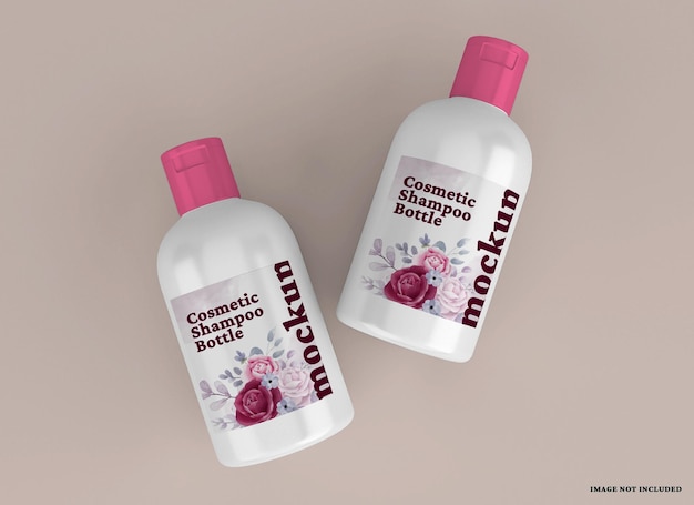 PSD cosmetic shampoo bottle mockup