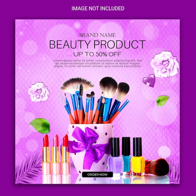 cosmetic social media banner template design.