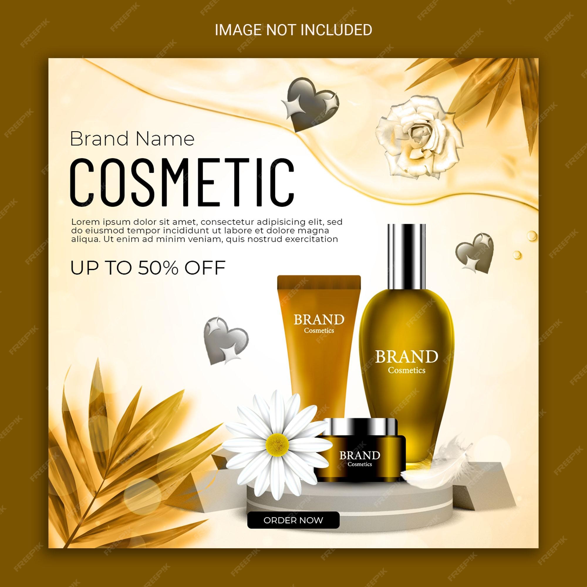 Premium PSD | Cosmetic social media post template design.