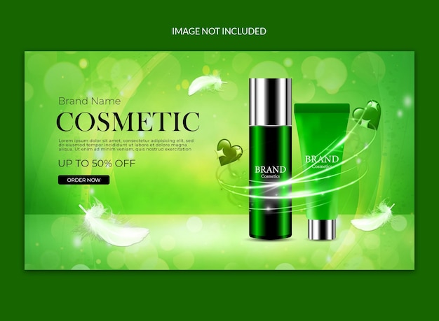 Cosmetic social media web banner design.