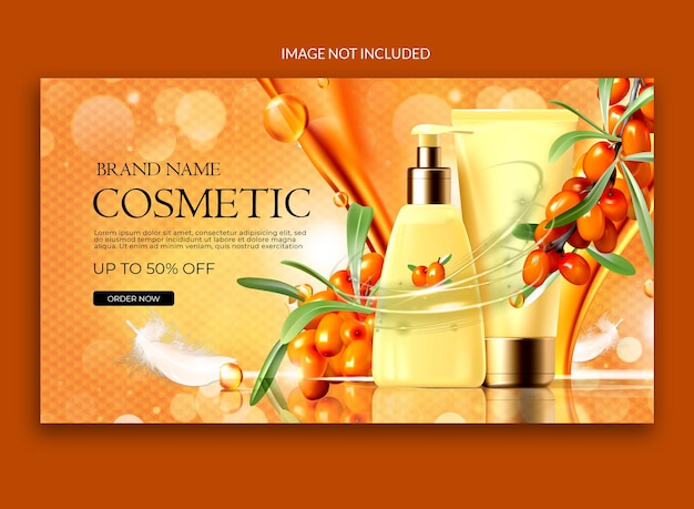 PSD cosmetic social media web post banner.