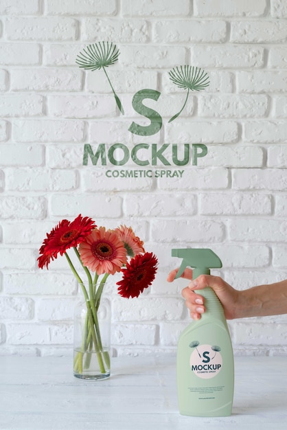 Cosmetic spray bottle mock-up