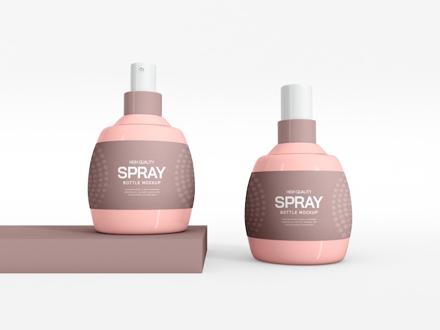 cosmetic spray bottle packaging mockup