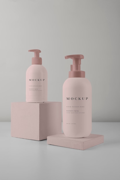 PSD mockup di design spray cosmetico