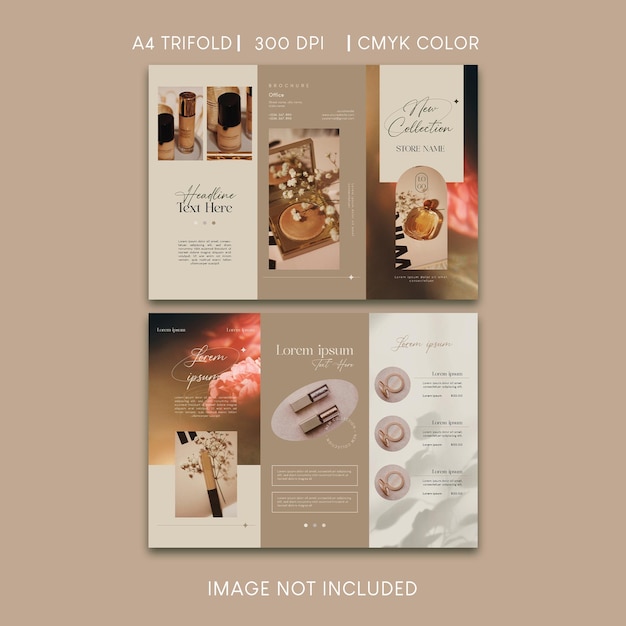 Premium PSD | Cosmetic store trifold brochure