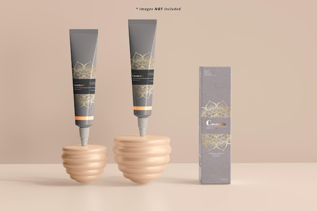 Tubo cosmetico e mockup di scatole