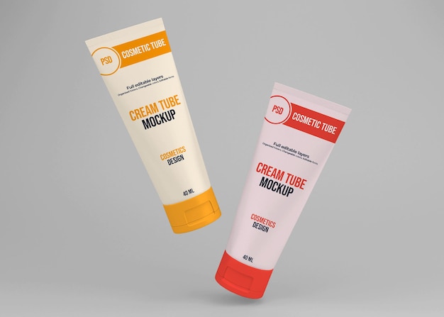 Cosmetic tube mockup design isolated