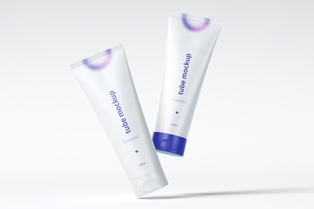 Cosmetic tube mockup floating