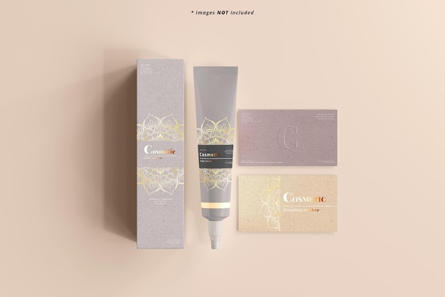 PSD cosmetic tube mockup scene