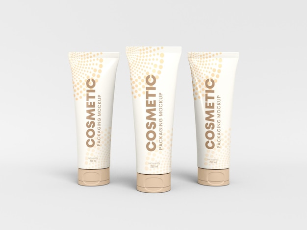 Cosmetic tube with box mockup