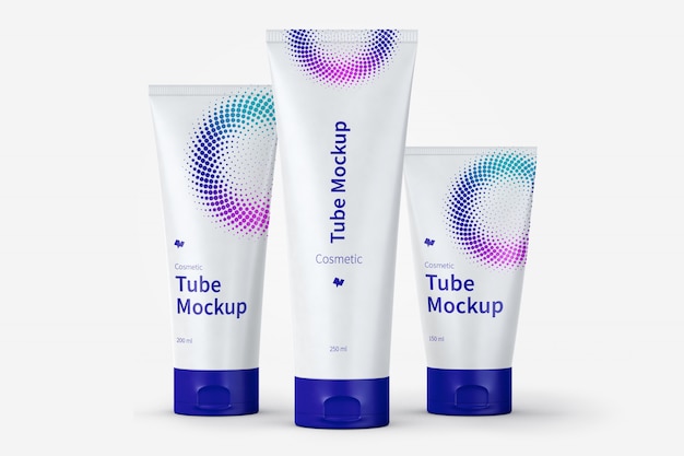 Cosmetic tubes mockup, three size