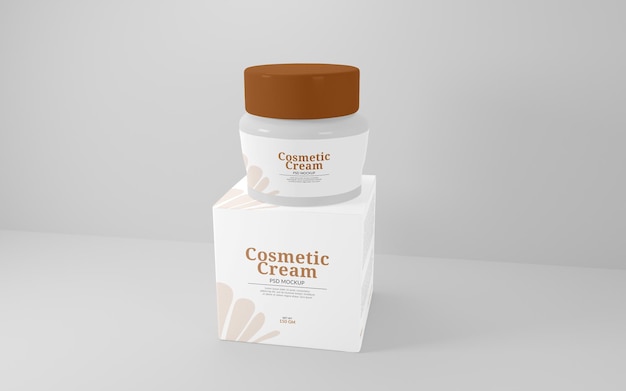 PSD cosmetica crème container en doos psd mockup