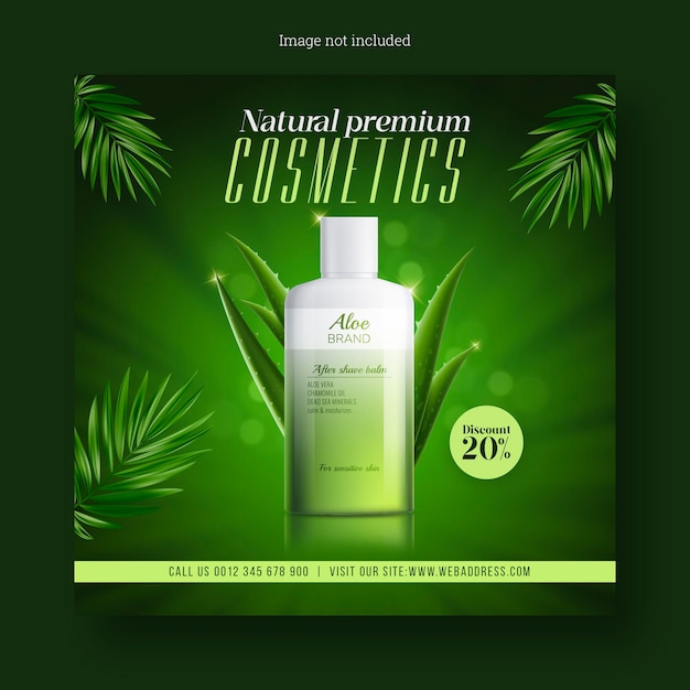 cosmetics beauty products for makeup sale banner for social media and instagram post