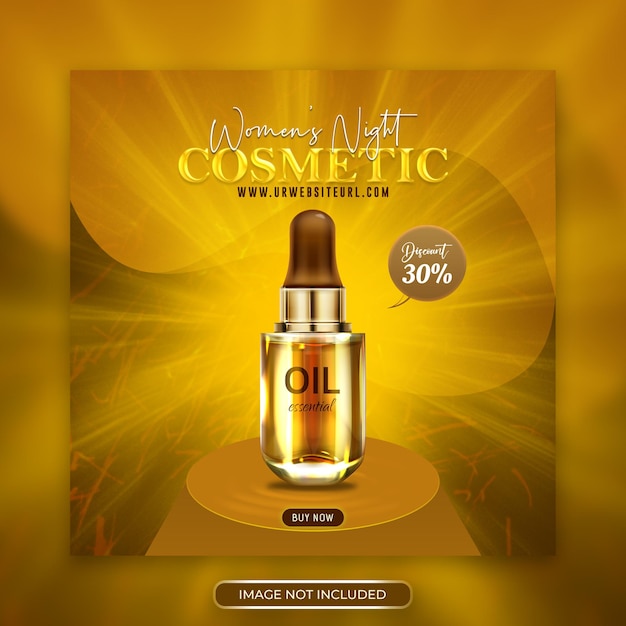 PSD cosmetics beauty products social media facebook and instagram post banner design premium psd