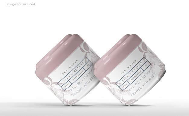 PSD cosmetics face creme jar mockup