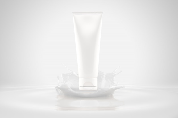 Cosmetics packaging mockup splash lotion skincare