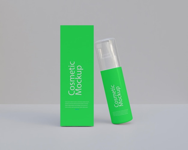 PSD cosmetics perfume spray mockup