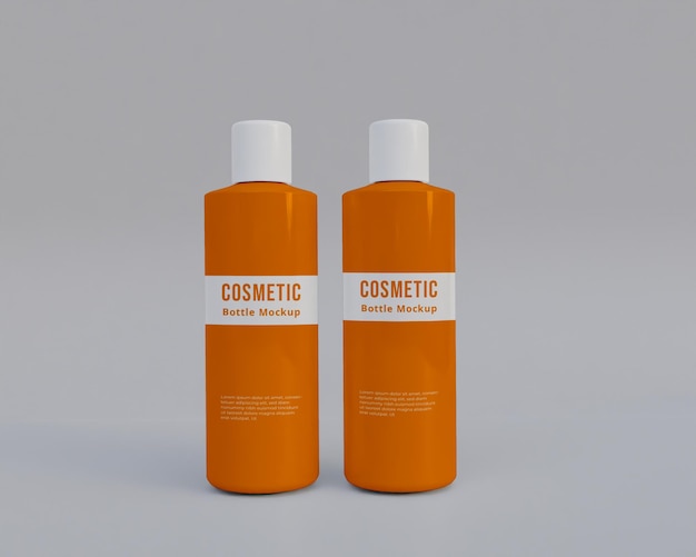 Cosmetics plastics bottle mockup