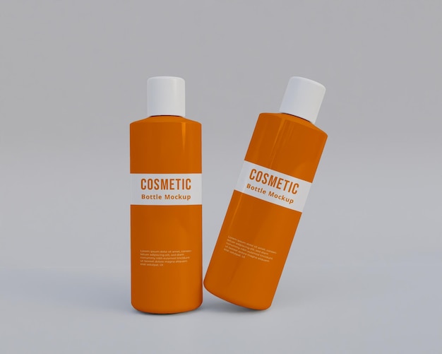 PSD mockup di bottiglia di plastica per cosmetici