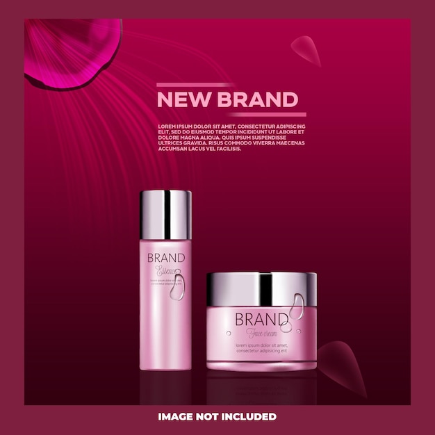 cosmetics set products face with cream