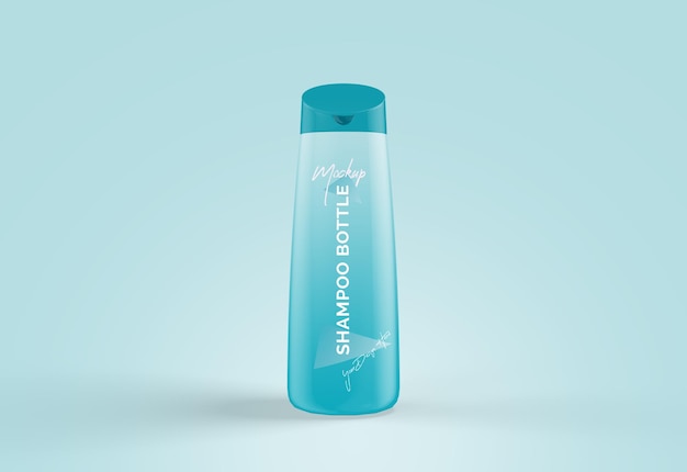 PSD mockup realistico di vasetto di bottiglia di plastica per shampoo per cosmetici