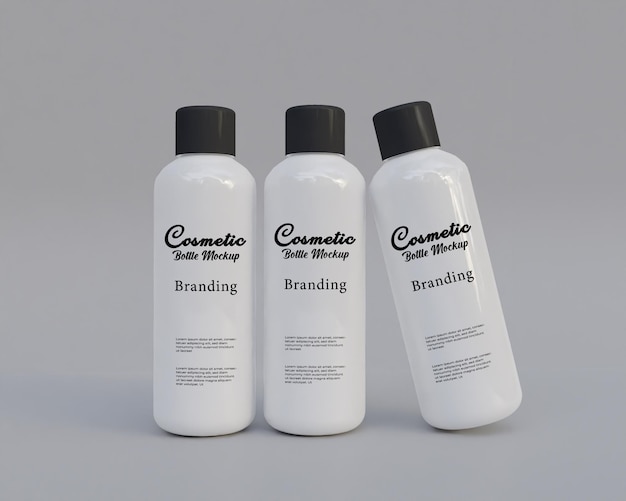 Cosmetics shampooo bottle mockup