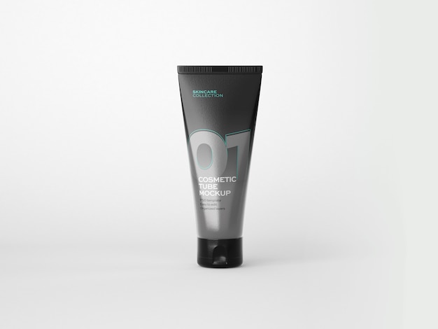 Cosmetics tube and jar mockup