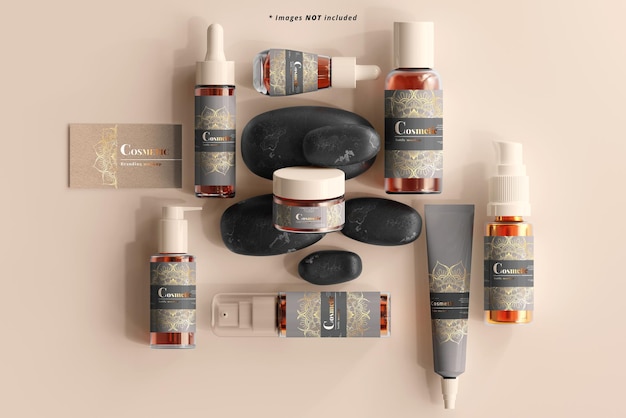 Cosmetische branding mockup-scène