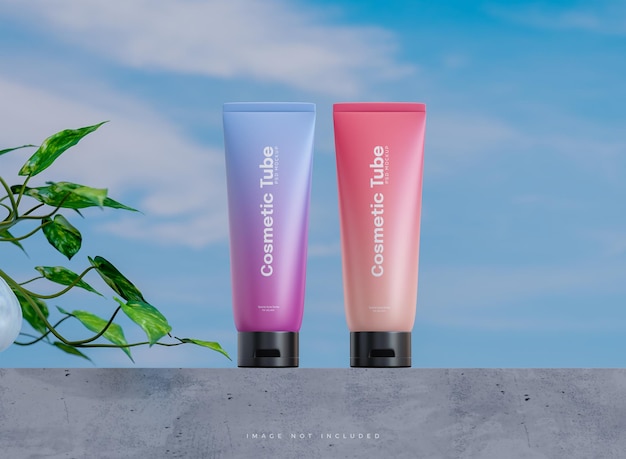 PSD cosmetische crème tube mockup