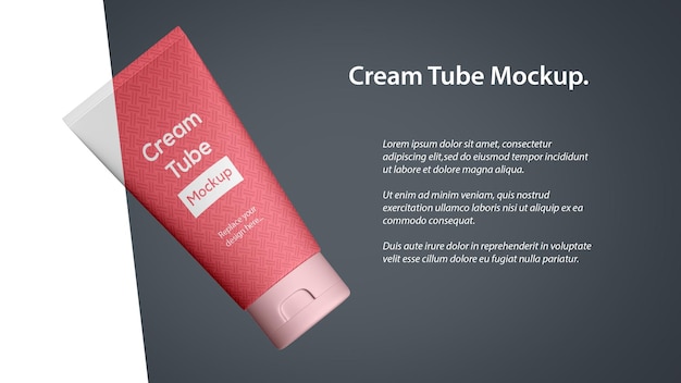 Cosmetische crèmelotion tube packaging mockup met ruimte voor tekst