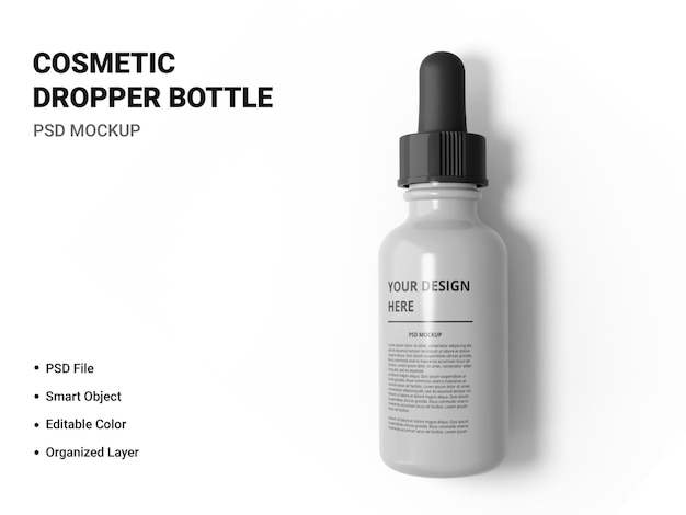 Cosmetische druppelflesje mockup ontwerp geïsoleerd