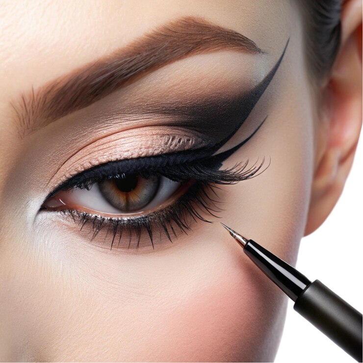 PSD cosmetische eyeliner geïsoleerd op witte achtergrond