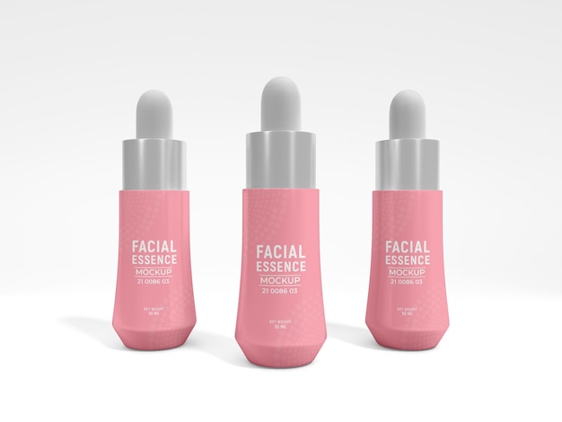 Cosmetische facial essence cream container branding mockup