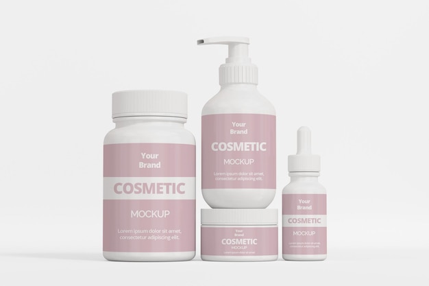 Cosmetische fles mockup witte achtergrond