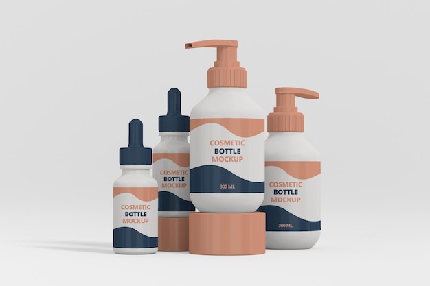 PSD cosmetische fles mockup witte achtergrond