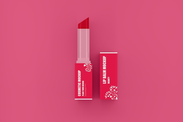 PSD cosmetische lipbalm mockup