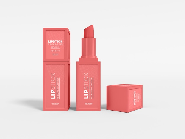 PSD cosmetische lippenstift branding mockup