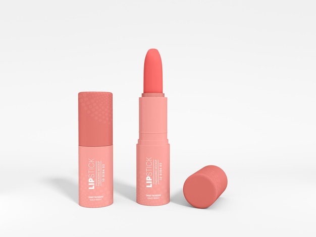 Cosmetische lippenstift branding mockup