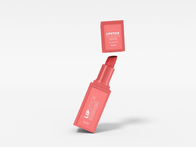 PSD cosmetische lippenstift branding mockup