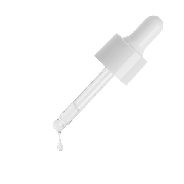 PSD cosmetische pipet grijs op een witte achtergrond