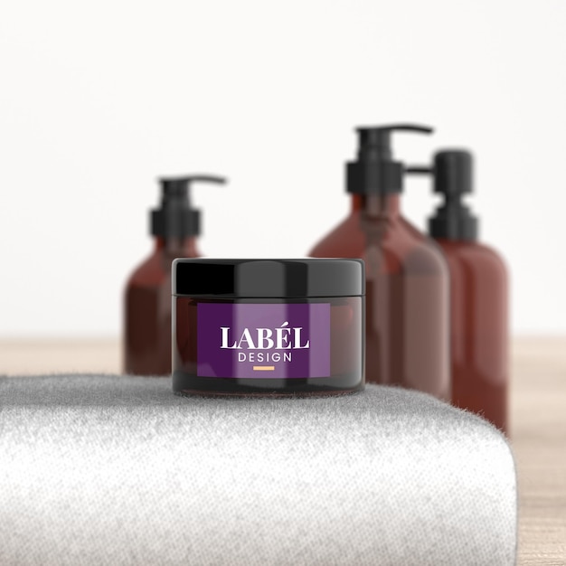 PSD cosmetische pot mockup premium-sjabloon