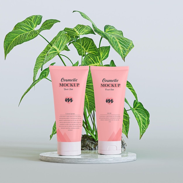 Cosmetische tube branding-mockup